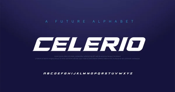 Sport Modern Italic Alfabet Czcionka Typografia Miejskich Czcionek Stylu Technologii — Wektor stockowy