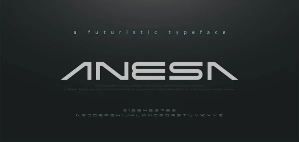 Písmo Abeceda Abstraktní Technologie Návrhy Techno Módní Písma Koncept Typografie — Stockový vektor