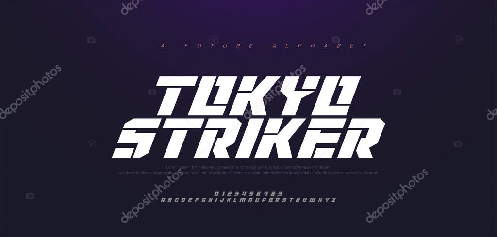 Sport Modern Italic Alphabet Font. Typography fast and furious style fonts for movie technology, sport, motorcycle, racing logo design. vector illustration