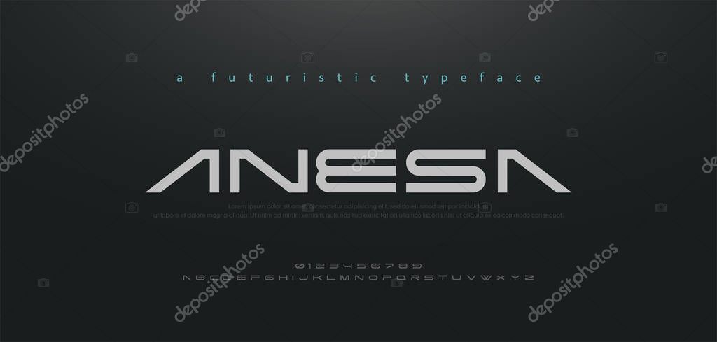 Abstract technology space font and alphabet. techno and fashion fonts designs. Typography digital sci-fi movie concept. vector illustration