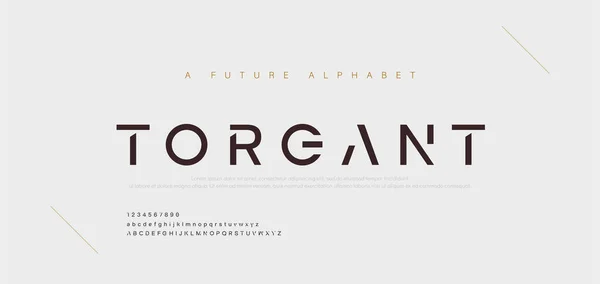 Polices Abstraites Minimal Modern Alphabet Typographie Technologie Musique Électronique Numérique — Image vectorielle