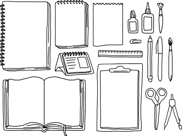 Stil Kırtasiye Simgeler Vektör formatında doodle