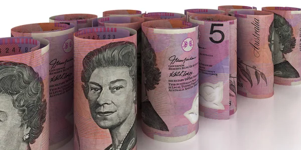 5 Australian Dollars Rolls — Stock Photo, Image