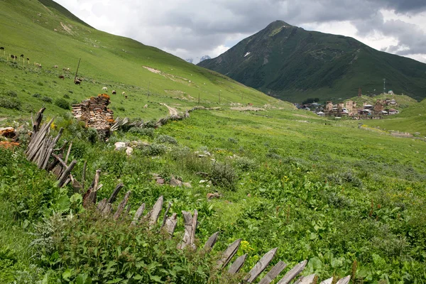 Χωριό Ushguli σε Svaneti, γεωργία — Φωτογραφία Αρχείου