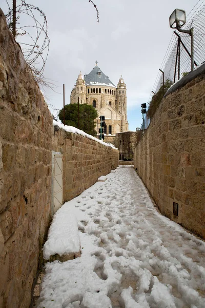 Nieve en Jerusalén — Foto de Stock