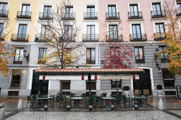 Strada Madrid Sotto Pioggia Autunno — Foto Stock