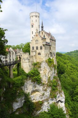  bir kaya üzerinde oturan lichtenstein Kalesi