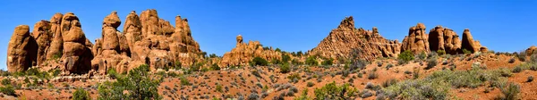 Web Banner Röda Stenar Arches National Park Utah — Stockfoto