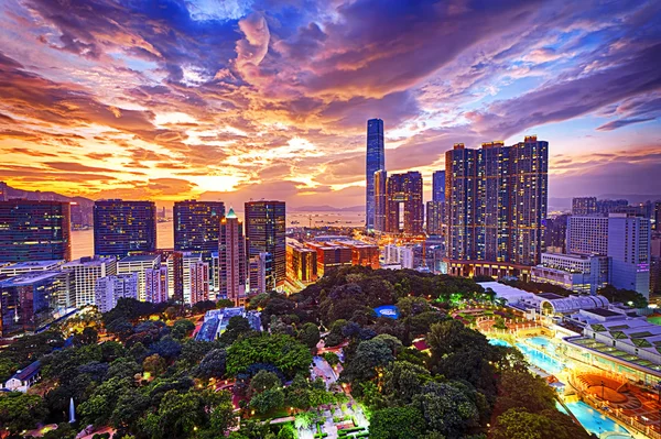 Linha do horizonte de Hong Kong — Fotografia de Stock