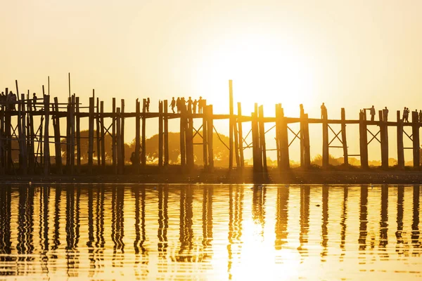 U bein bridge sunset — Stock Photo, Image