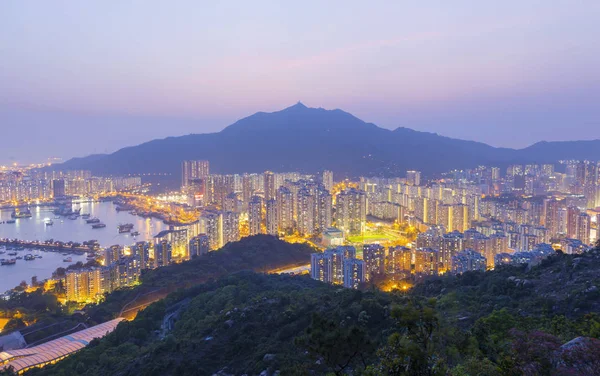 De skyline van Hong Kong Tuen Mun en Zuid-Chinese Zee — Stockfoto