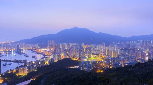 De skyline van Hong Kong Tuen Mun en Zuid-Chinese Zee — Stockfoto