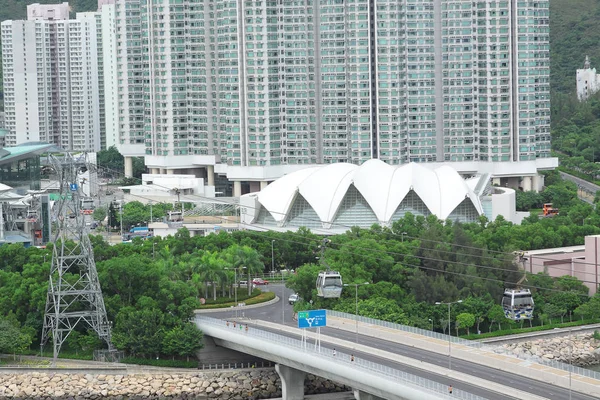 Downtown city and traffic bridge — Stock Photo, Image