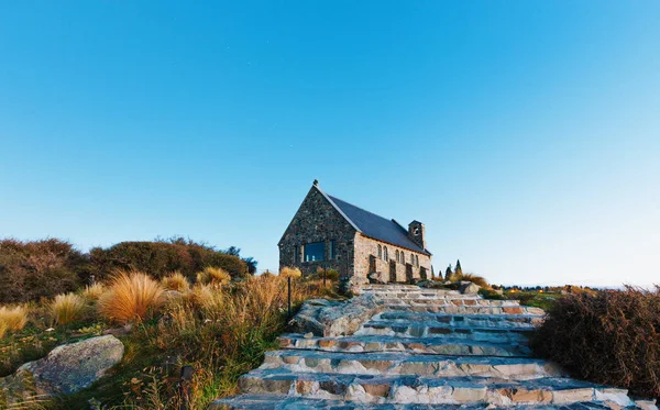 Lake Tekapo kyrka. Söder, canterbury. — Stockfoto