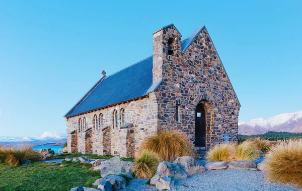 Iglesia del Lago Tekapo. Sur, Canterbury . Fotos De Stock