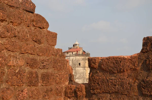 De vuurtoren van Fort Aguada in Goa, India — Stockfoto