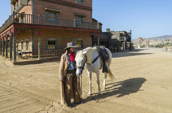 Kovboy atı ile — Stok fotoğraf