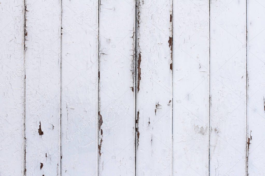 White Painted Shabby Wood Texture Background