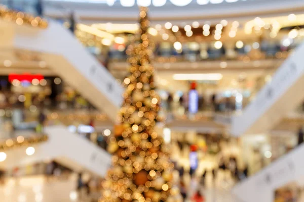 Bokeh Antecedentes Navidad Comercio Varios Niveles Centro Comercial — Foto de Stock