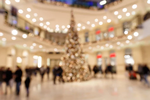Blurred Scene Customers Shopping Mall Christmas Time — Stock Photo, Image