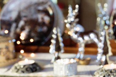 Bulanık Noel Dekorasyonu Oturma Odasında Yaşam - Arka plan