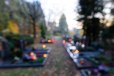 All Saints' Day Graveyard Impression - Bokeh Background