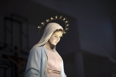 TIHALJINA, 30 km FROM MEDJUGORJE, BOSNIA AND HERZEGOVINA, 2016/8/7. Statue of the Virgin Mary clipart
