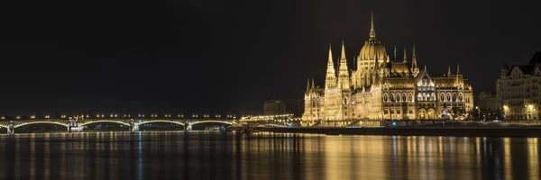 Budapeste Vista Noite Parlamento — Fotografia de Stock