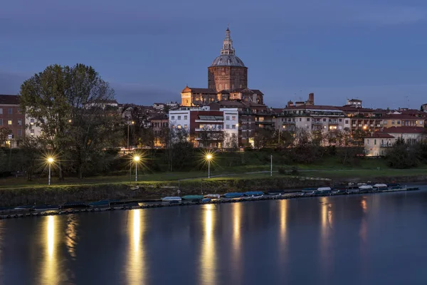 Pavia Nın Alacakaranlıktaki Manzara Manzarası Talya — Stok fotoğraf