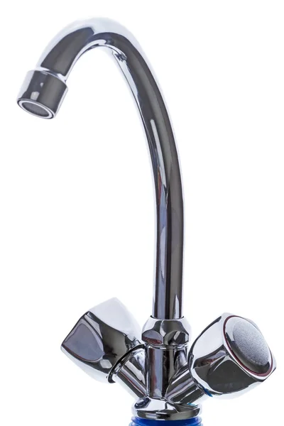 Water tap with mixer on white — Stock Photo, Image