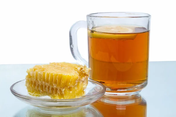 Té caliente y miel —  Fotos de Stock