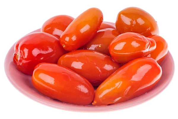 Plate with marinated tomatoes — Stock Photo, Image