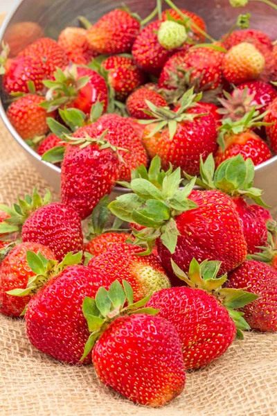 Strawberry smulad närbild — Stockfoto