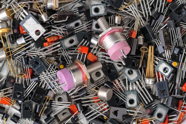 Bakgrund av olika transistorer — Stockfoto