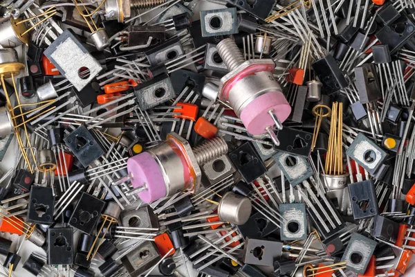 Background of different transistors Stock Photo