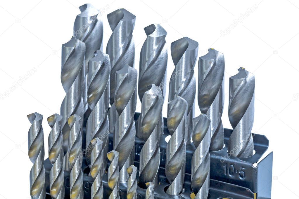Set of drill bits for metal