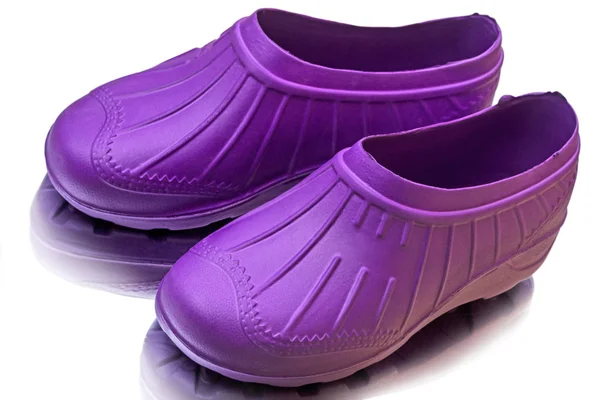 Purple rubber galosh — Stock Photo, Image