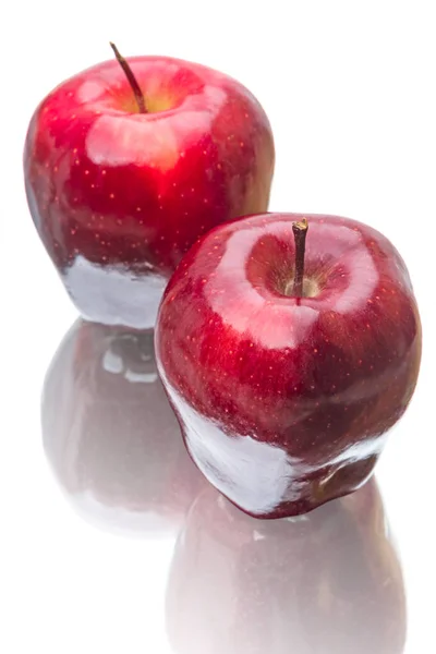 Two red apple on white — Stock Photo, Image