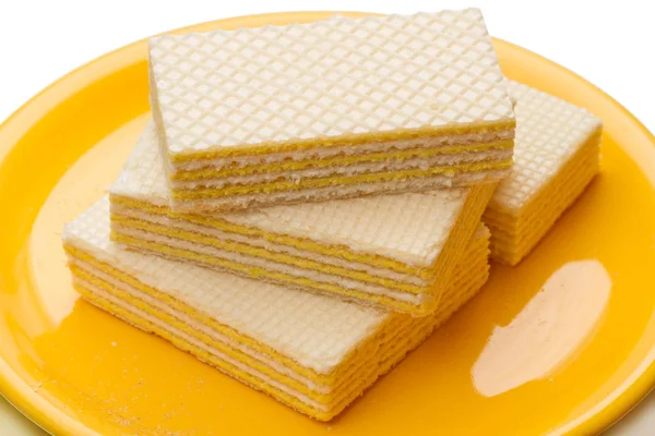 Çıtır gofret plaka üzerinde