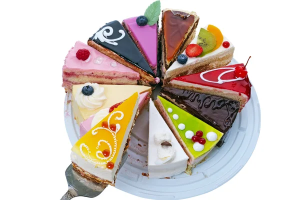 Auswahl eines Kuchenstücks mit Gelee — Stockfoto