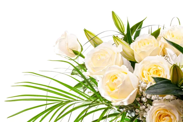 Bouquet of roses on a white background — Stock Photo, Image