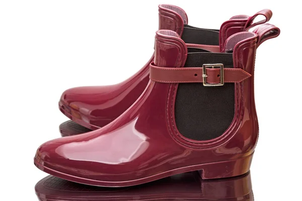 Bordeaux rubber boots — Stock Photo, Image