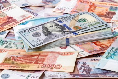 Arka planı Rus parası dolar sürüsü