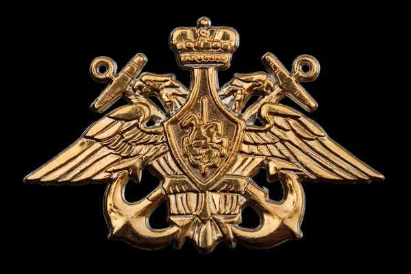 Metalliska emblem av ryska marinen — Stockfoto