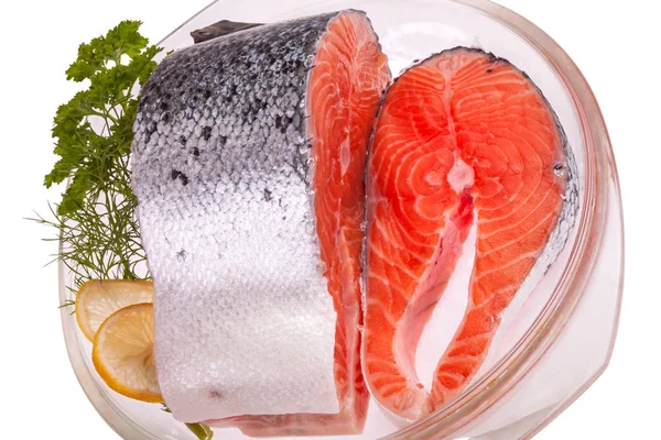 西伯利亚鲑鱼片 — 图库照片