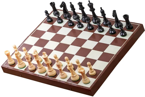 Schachbrett mit Figuren — Stockfoto