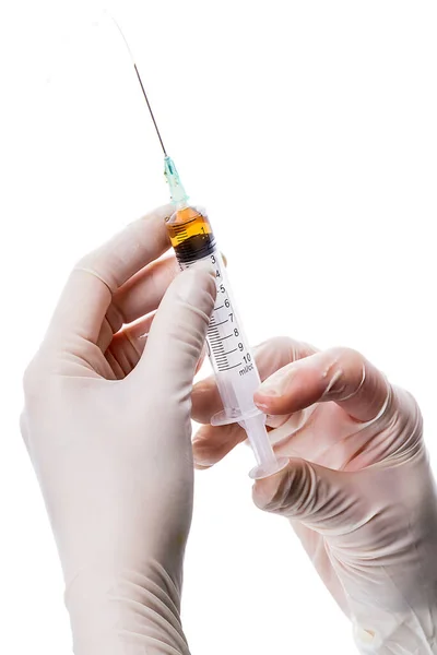 Syringe Doc Hand Ready Inject — Stock Photo, Image