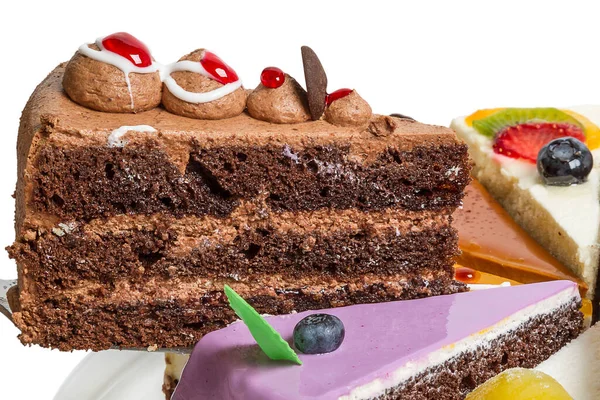 Piece Layer Cake Side View Close — Stock Photo, Image