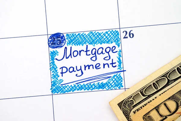 Reminder Mortgage Payment in calendar with dollar