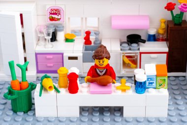 Tavuk budu iç kitche sebzeli yemek Lego kız